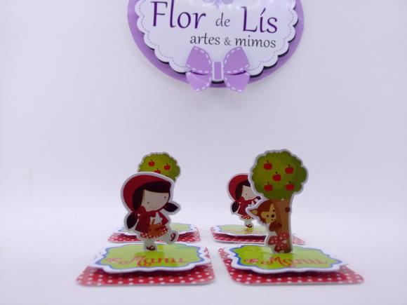 Aplique Caixinha 5cm Chapeuzinho 3d