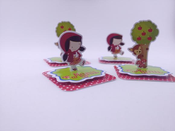 Aplique Caixinha 5cm Chapeuzinho 3d