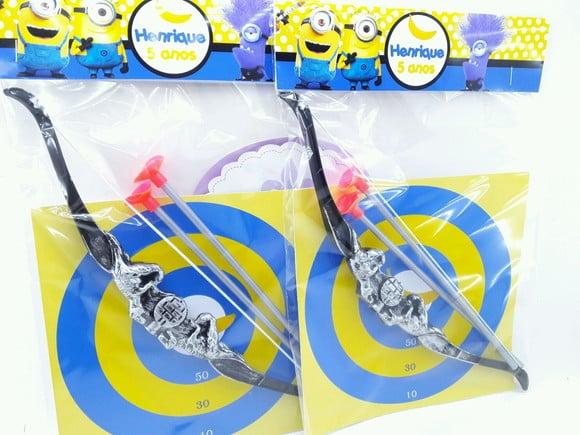 Arco e Flecha Personalizado Lembrancinha Minions