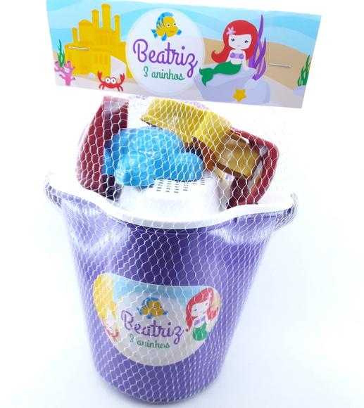 Baldinho de Praia Ariel Cute - 6 Itens