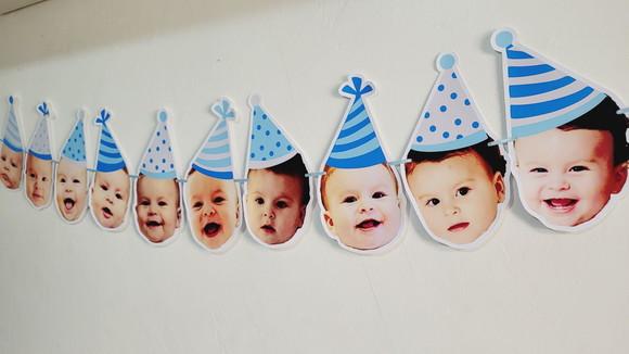 Varal Decorativo com Foto Rostinho do Bebê Aniversário