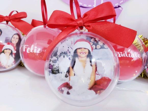 Bola de Natal Personalizada com Foto Decoração Árvore