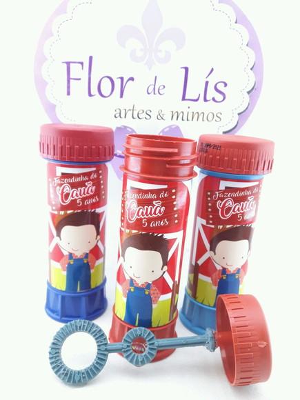 Bolha de Sabão Personalizada Fazendinha
