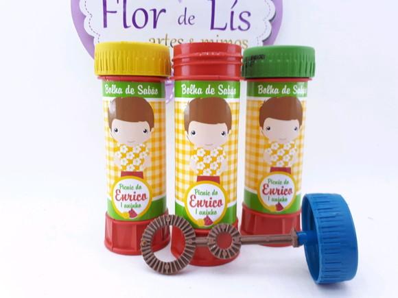 Bolha de Sabão Personalizada Festa Picnic Menino