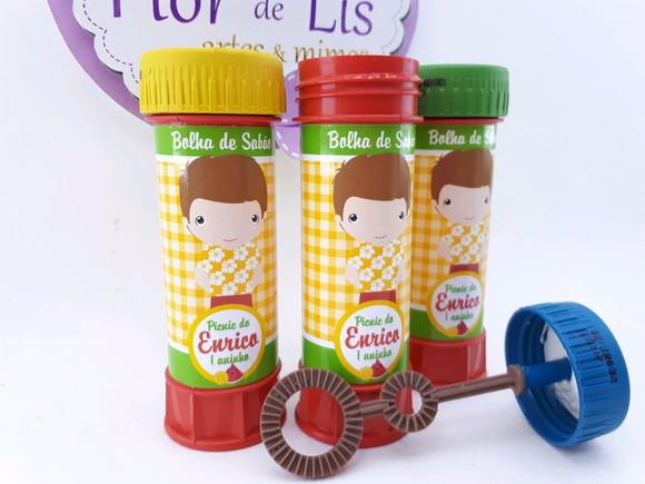 Bolha de Sabão Personalizada Festa Picnic Menino