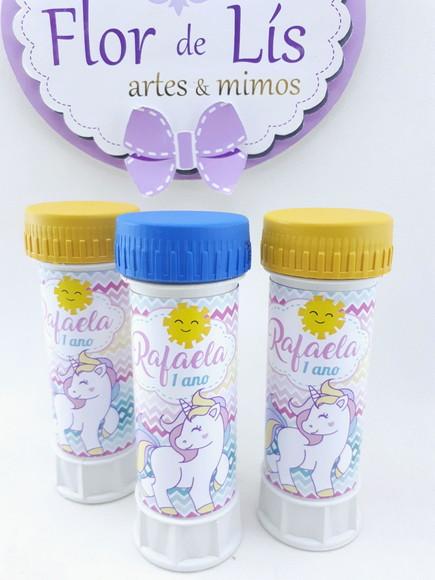 Bolha de Sabão Personalizado Unicórnio Menina