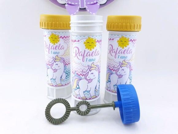 Bolha de Sabão Personalizado Unicórnio Menina