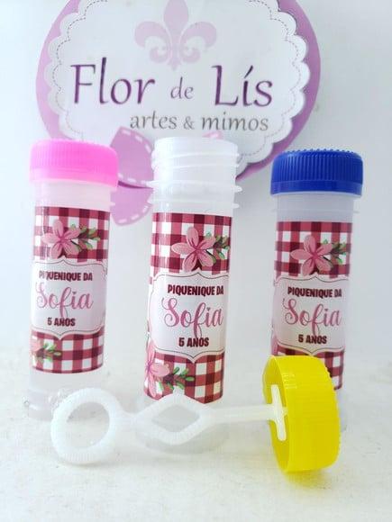 Bolha de Sabão Picnic Menina Xadrez