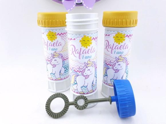 Bolha de Sabão Personalizado Unicórnio Menina
