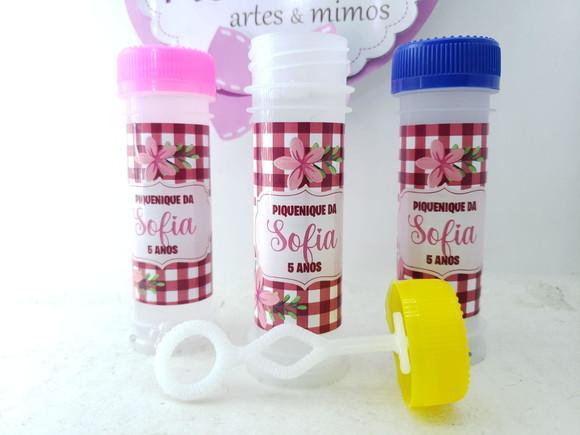 Bolha de Sabão Picnic Menina Xadrez