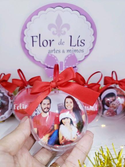 Bolinha de Árvore de Natal Personalizada com Foto Natalina