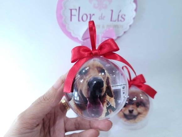 Bolinha de Natal com Foto Pet