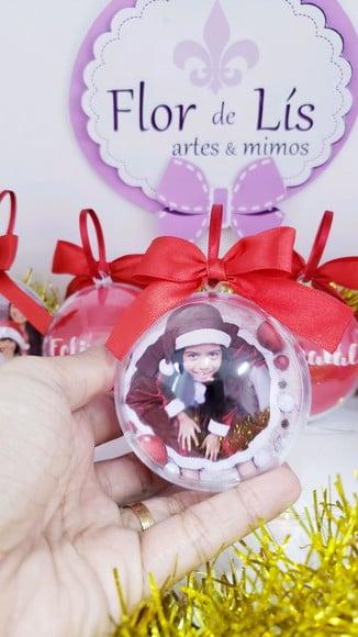 Bolinha de Natal Personalizada com Foto Enfeites