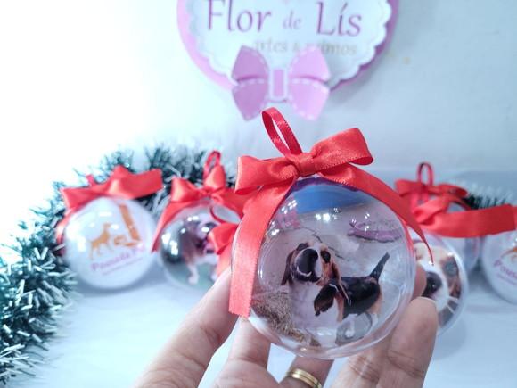 Bolinha de Natal Pet Personalizada com Foto do Seu Bichinho