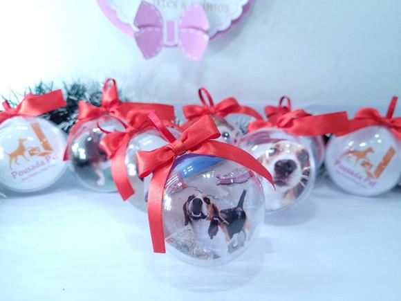 Bolinha de Natal Pet Personalizada com Foto do Seu Bichinho
