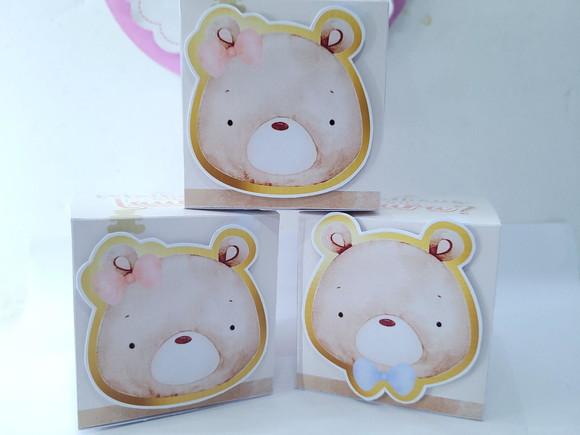 Caixa Cubo Ursinho Aquarela Chá Revelação Menino ou Menina