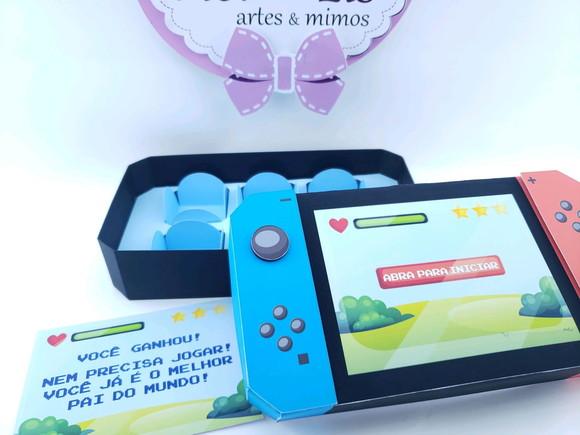 Caixa Dia dos Pais Gamer para 6 Docinhos Video Game Presente