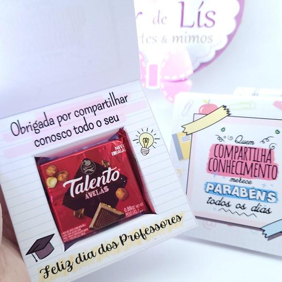 Caixa Dia dos Professores para Chocolate Talento