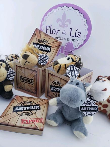 Caixa Exportação para Animais Pelúcia Lembrancinha Safari