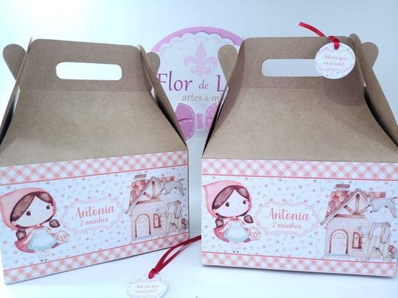 Caixa Lanche Maleta Grande Chapeuzinho Vermelho e Lobo Mau