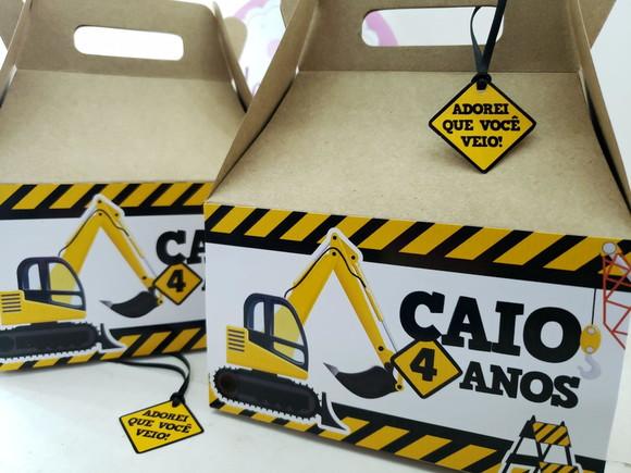 Caixa Lanche Maleta Grande Tratores e Obras