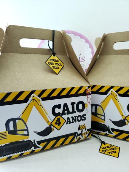 Caixa Lanche Maleta Grande Tratores e Obras