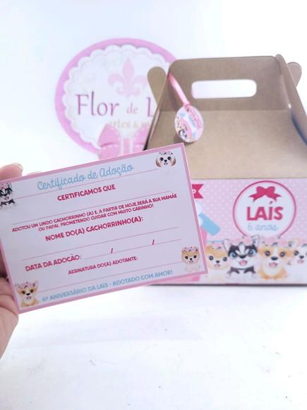 Caixa Maleta Adote Um Cachorrinho com Certificado de Adoção