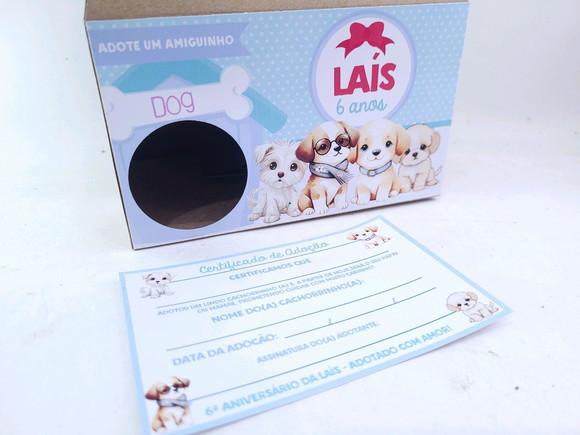 Caixa Maleta Adote Um Cachorrinho com Certificado Menino