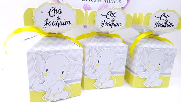Caixa Meia Bala Chá de Bebê Elefantinho