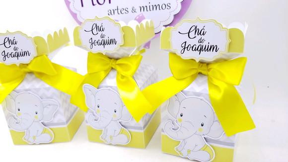 Caixa Meia Bala Chá de Bebê Elefantinho