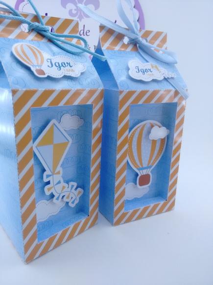 Caixa Milk Luxo Pipas e Balões com Visor Personalizada