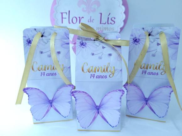Caixa Milk Personalizada Borboleta Jardim Encantado