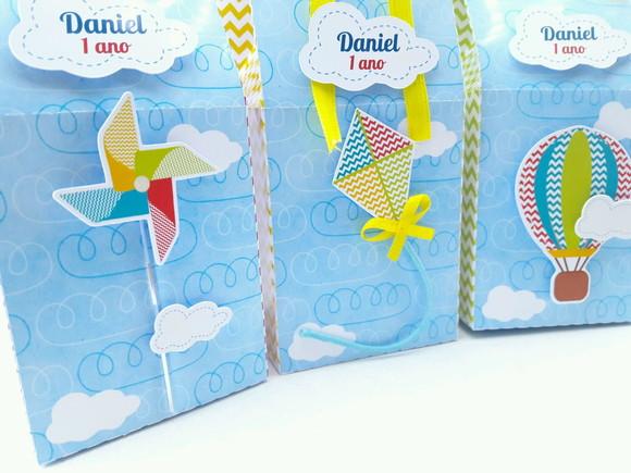 Caixa Milk Pipas e Cataventos Personalizada o Tempo Voa