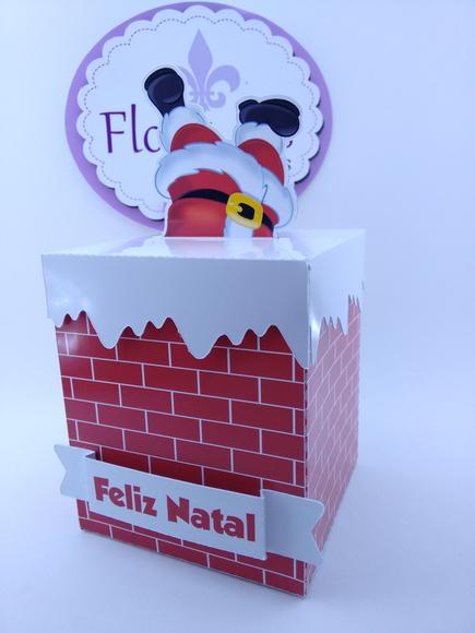Caixa Mini Panetone Chaminé Natal