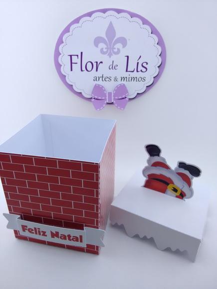 Caixa Mini Panetone Chaminé Natal