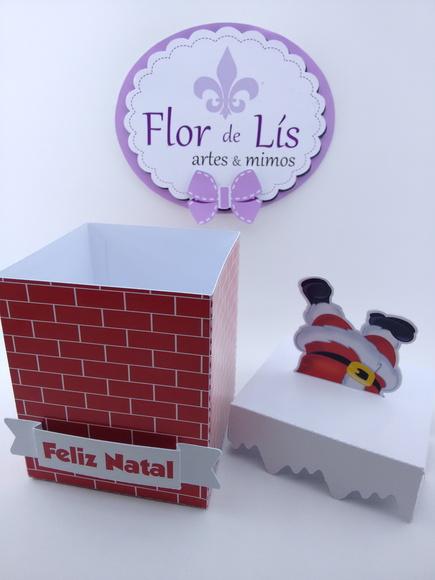 Caixa Mini Panetone Chaminé Natal