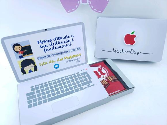 Caixa Notebook Professores Aula Online com Kit Kat