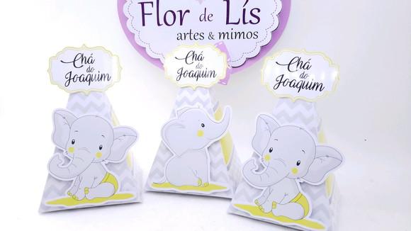 Caixa Pirâmide Elefantinho Chá de Bebê