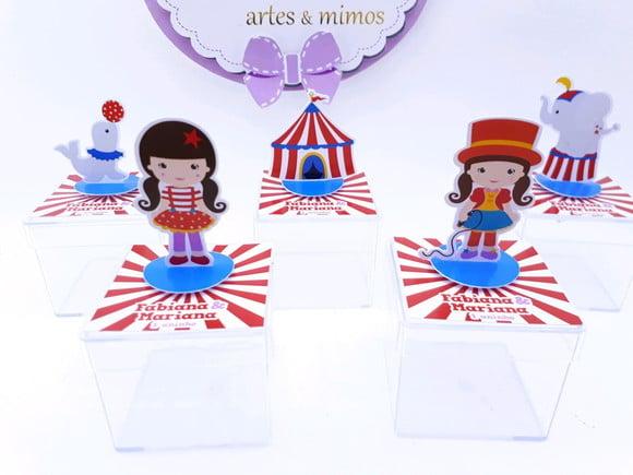 Caixinha Acrilica 3d Circo Menina