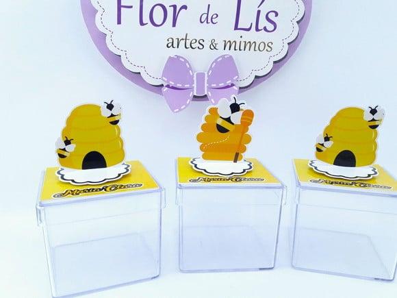 Caixinha Acrilica 3d Festa Abelhinha Personalizada