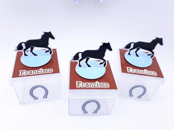 Caixinha Acrílica Cavalo Haras 5cm