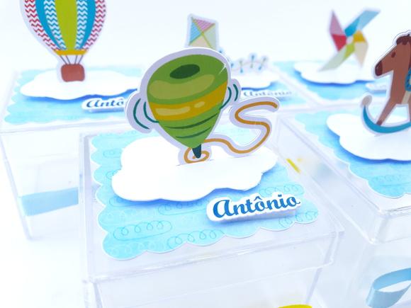 Caixinha Acrílica Brinquedos Antigos 5cm
