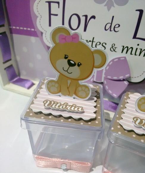 Caixinha Acrílica Ursinha 3d