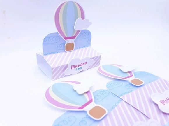 Caixinha Chocolate Duplo Balões Rosa Menina