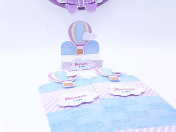 Caixinha Chocolate Duplo Balões Rosa Menina
