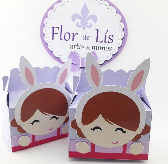 Caixinha Maleta Páscoa Coelhinha Cute Lembrancinha