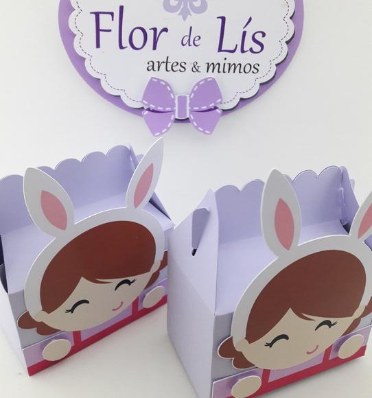 Caixinha Maleta Páscoa Coelhinha Cute Lembrancinha