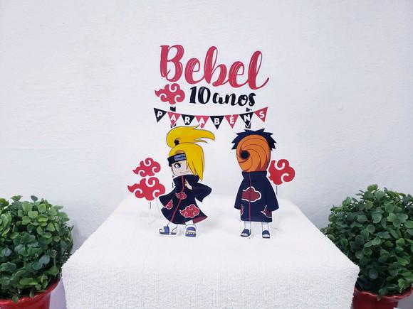 Cake Topper Akatsuki Deidara e Tobi Topo Bolo