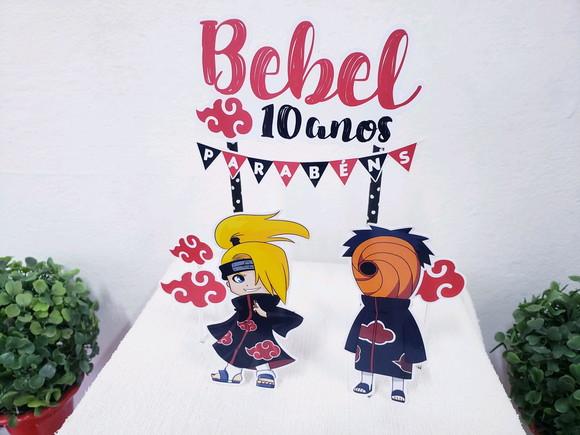 Cake Topper Akatsuki Deidara e Tobi Topo Bolo