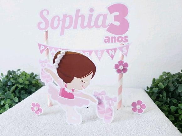 Cake Topper Bailarina Topo Bolo